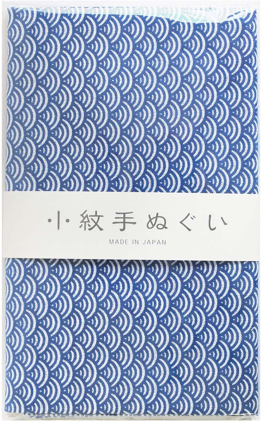 日本紐釦貿易 小紋手ぬぐい 青海波 33×90cm MYM33220 （ご注文単位1枚）【直送品】