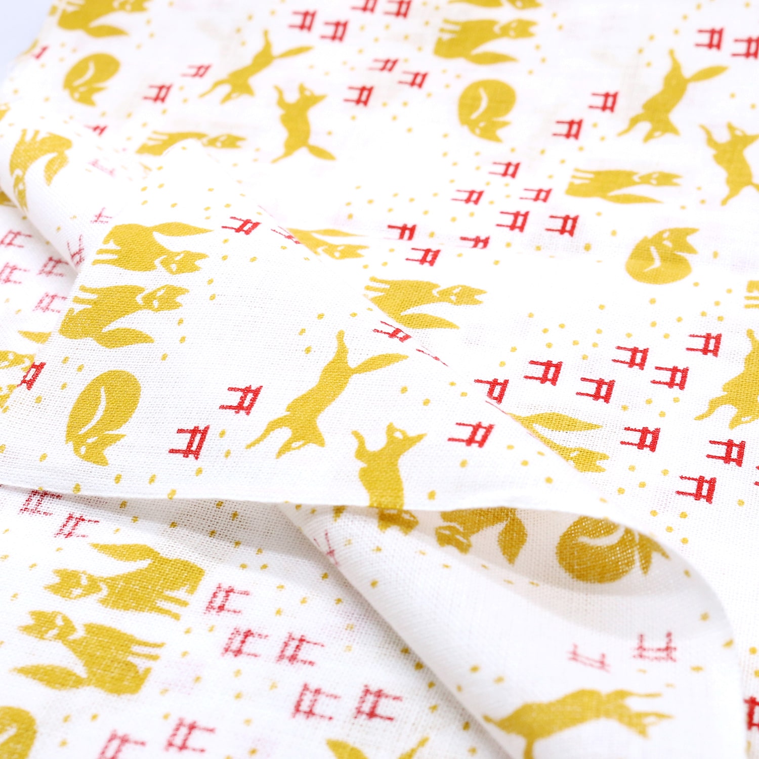 日本紐釦貿易 小紋手ぬぐい 狐と鳥居 橙×白 33cm×90cm 1枚 MYM334801 （ご注文単位1枚）【直送品】