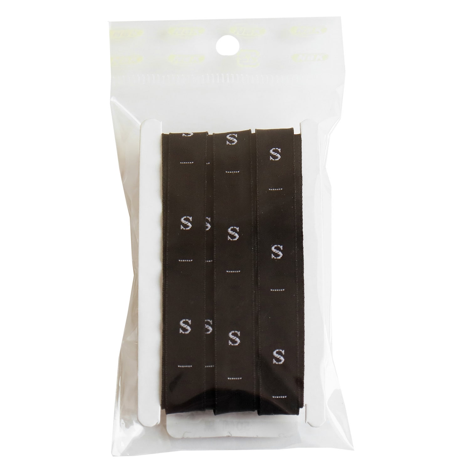 日本紐釦貿易 サイズタグ S 9mm巾 ブラック TME-SB (ご注文単位1束)【直送品】