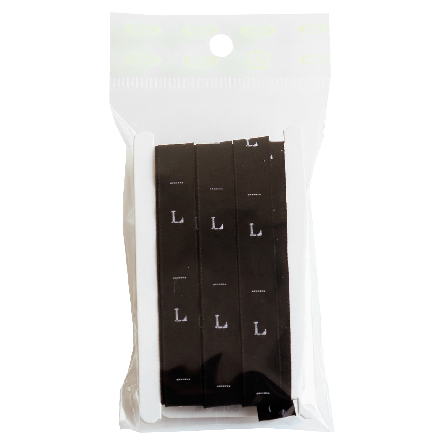 日本紐釦貿易 サイズタグ L 9mm巾 ブラック TME-LB (ご注文単位1束)【直送品】