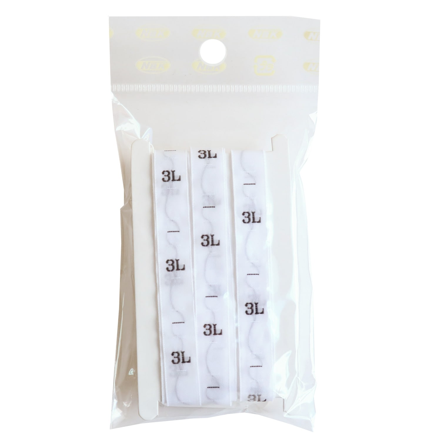 日本紐釦貿易 サイズタグ 3L 9mm巾 ホワイト TME-3L (ご注文単位1束)【直送品】