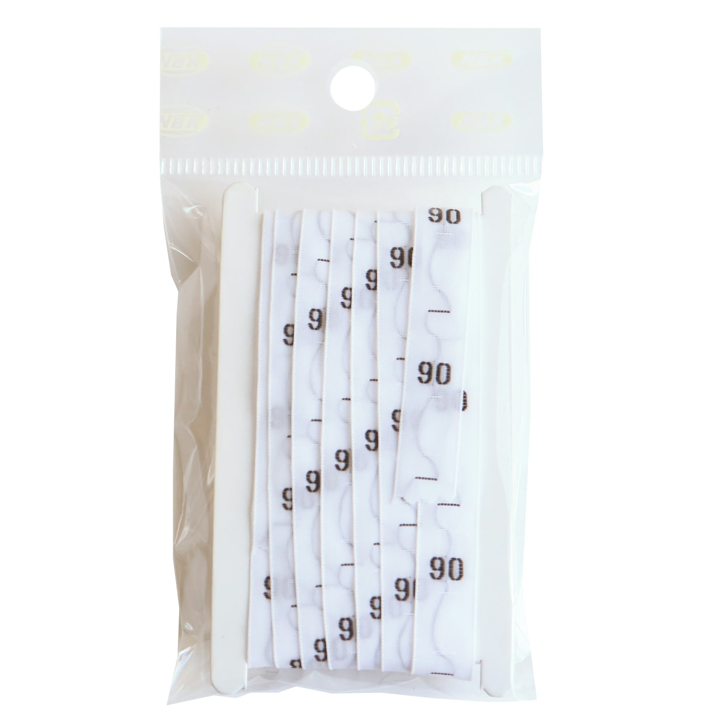 日本紐釦貿易 サイズタグ 90 9mm巾 ホワイト TME-90 (ご注文単位1束)【直送品】