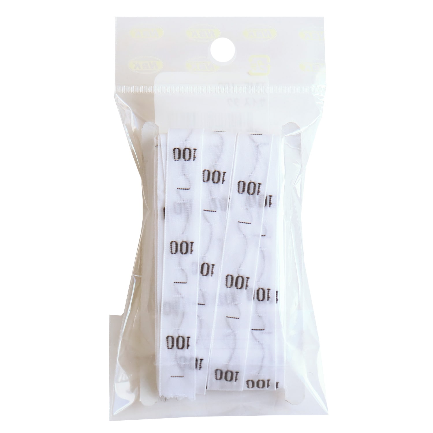 日本紐釦貿易 サイズタグ 100 9mm巾 ホワイト TME-100 (ご注文単位1束)【直送品】