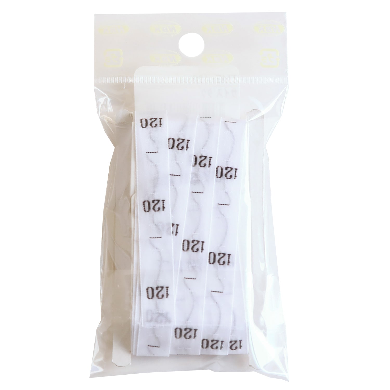 日本紐釦貿易 サイズタグ 120 9mm巾 ホワイト TME-120 (ご注文単位1束)【直送品】