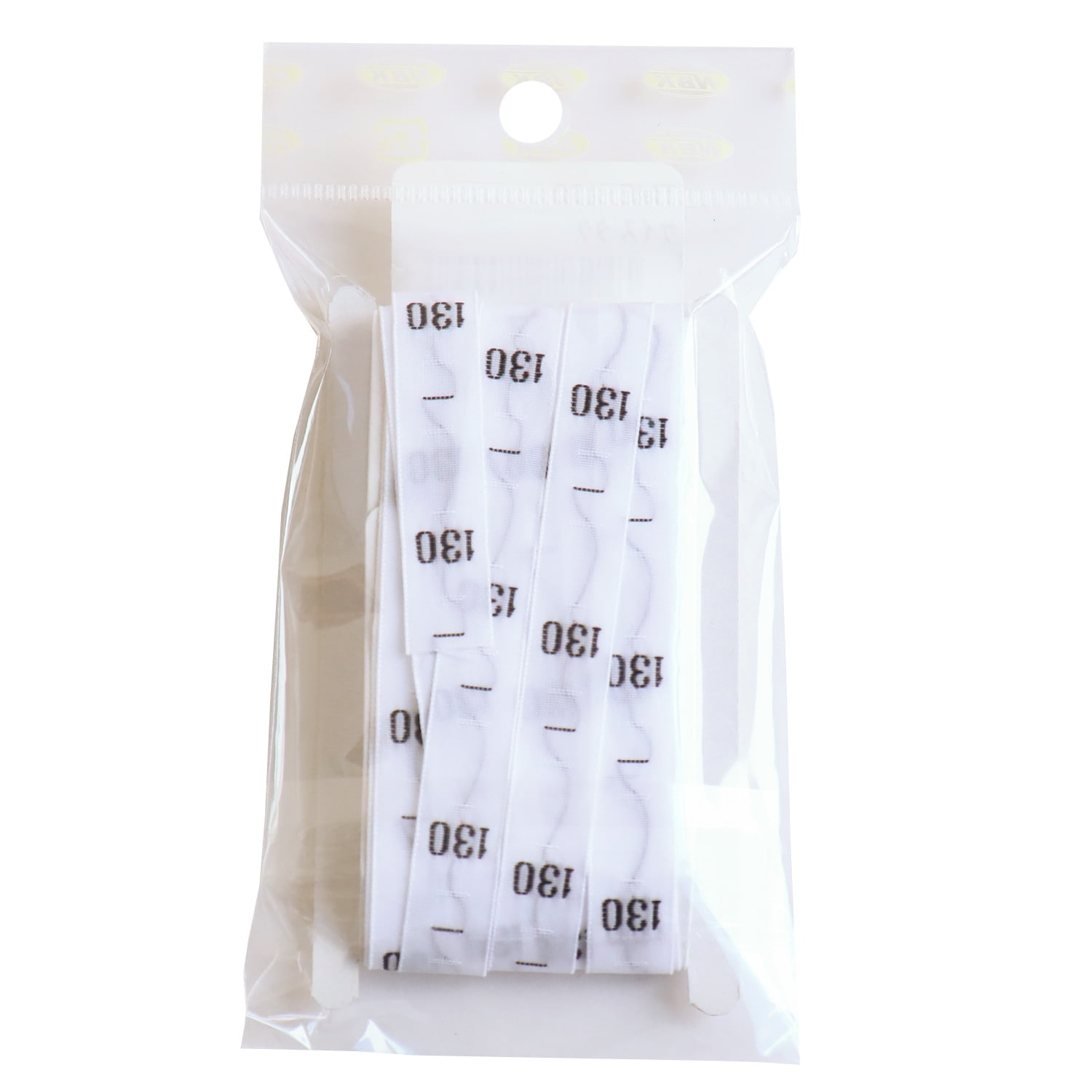 日本紐釦貿易 サイズタグ 130 9mm巾 ホワイト TME-130 (ご注文単位1束)【直送品】