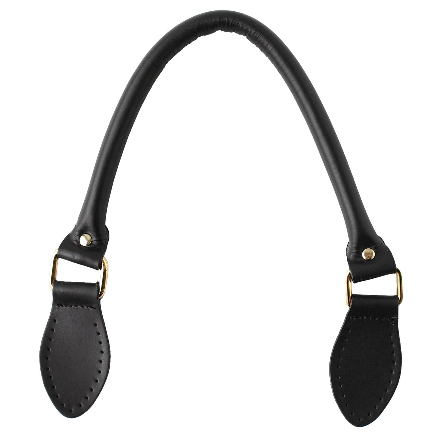 日本紐釦貿易 最高級ヌメ革ハンドル 約40cm 黒 KT97G-B （ご注文単位1組）【直送品】