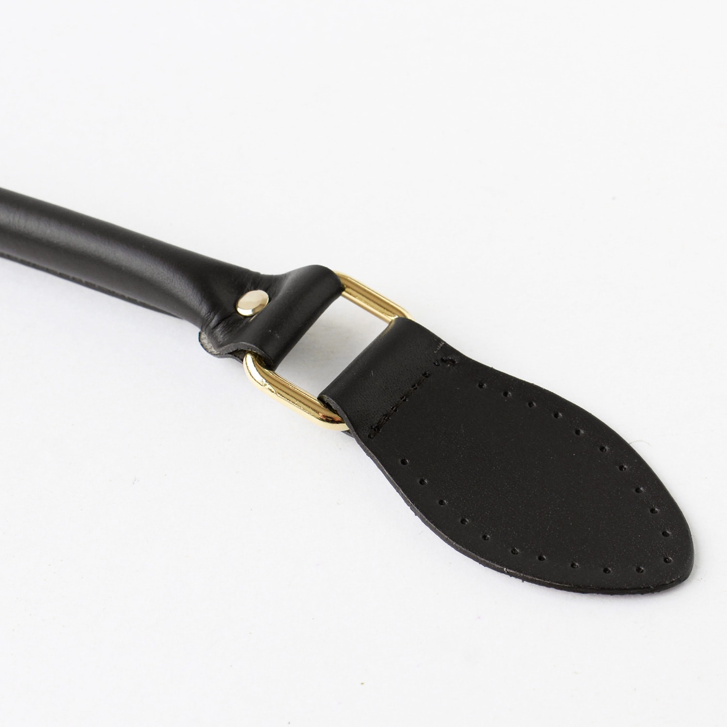 日本紐釦貿易 最高級ヌメ革ハンドル 約40cm 黒 KT97G-B (ご注文単位1組)【直送品】