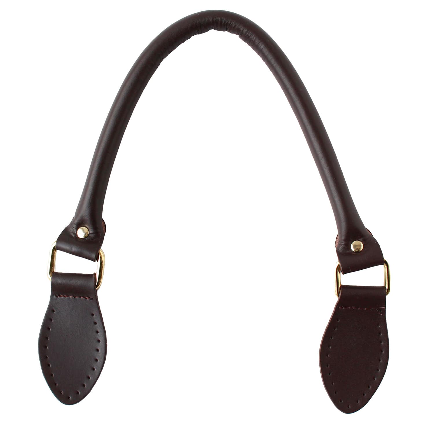 日本紐釦貿易 最高級ヌメ革ハンドル 約40cm チョコ KT97G-C (ご注文単位1組)【直送品】