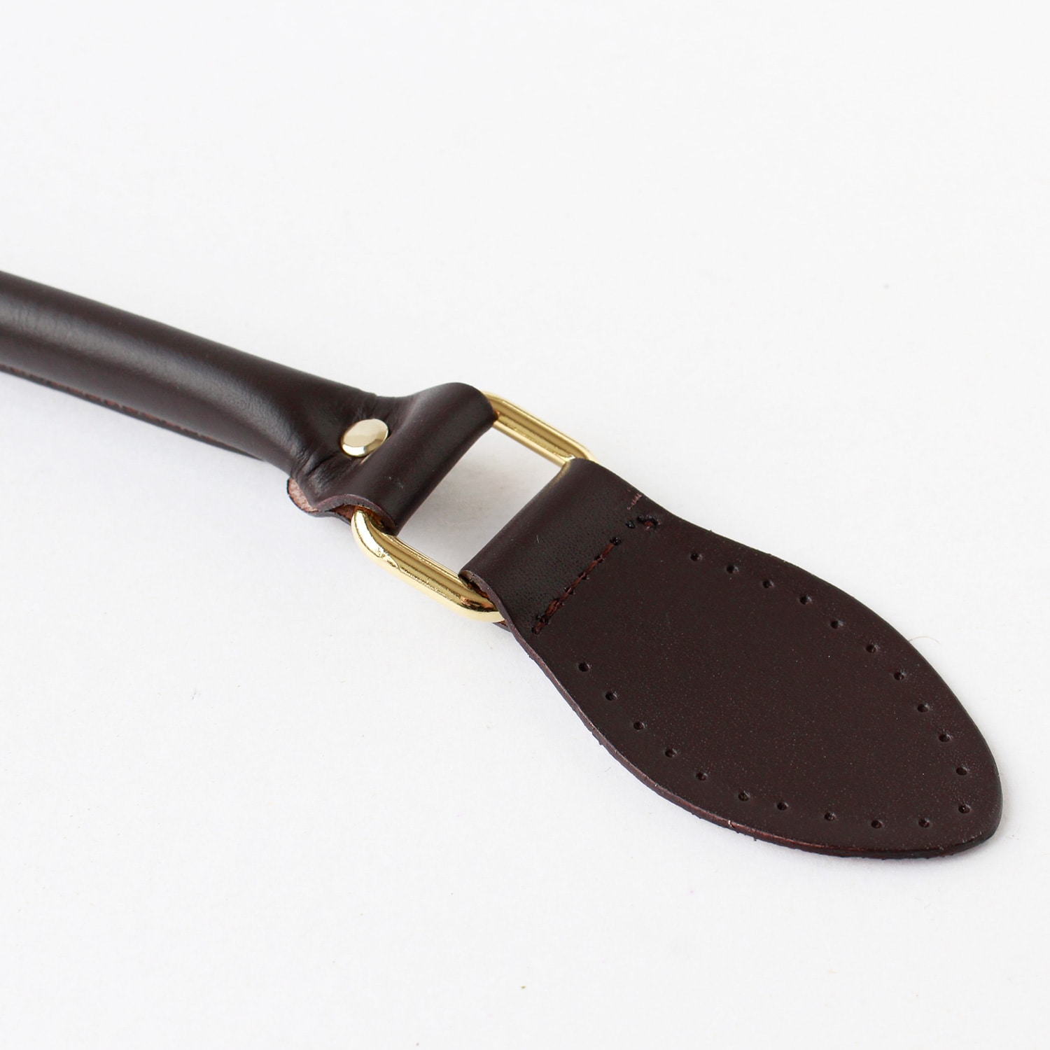 日本紐釦貿易 最高級ヌメ革ハンドル 約40cm チョコ KT97G-C （ご注文単位1組）【直送品】