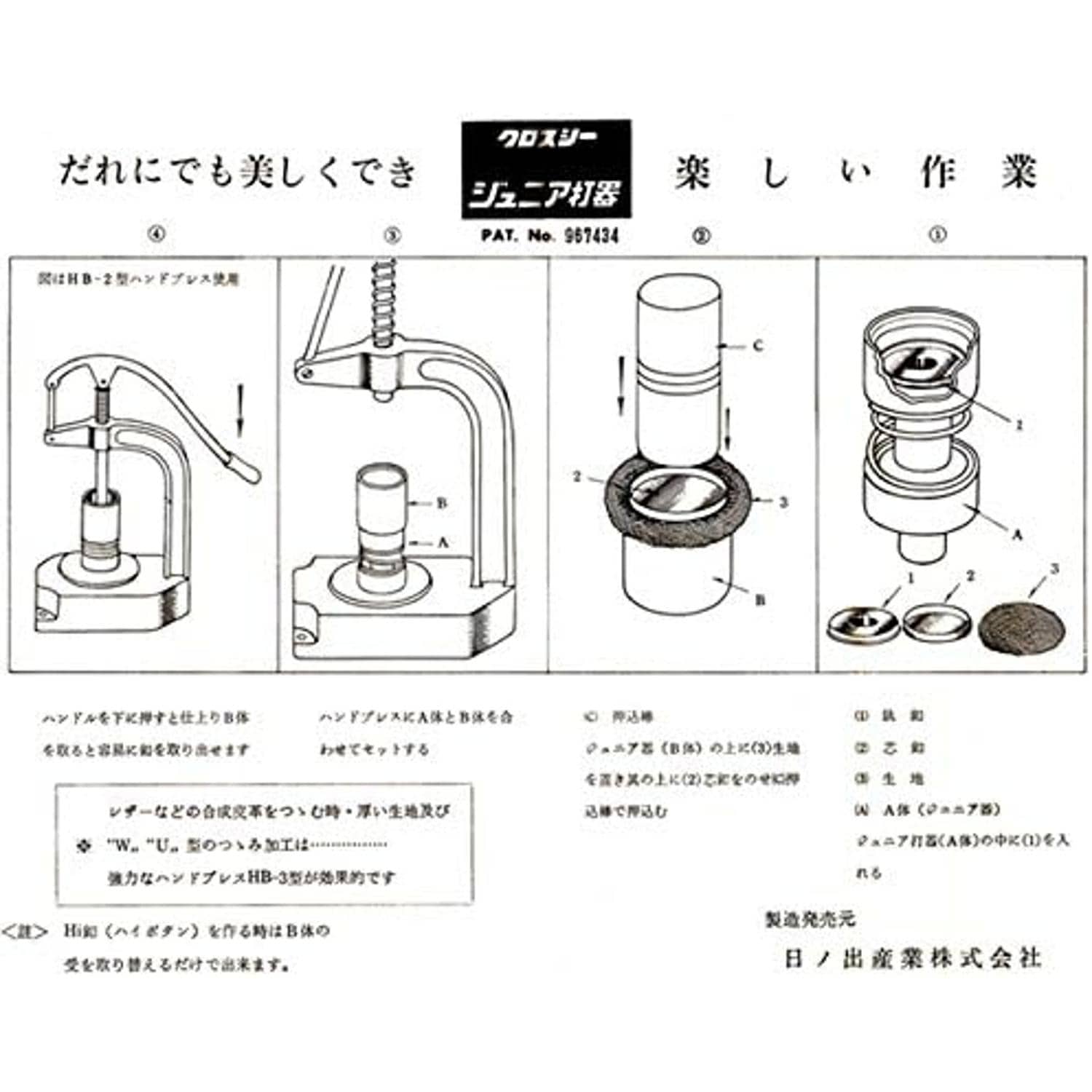 日本紐釦貿易 ClOTH-C クロスシー ハンドプレス機用コマ20mmホームツツミボタン用 F3-595 (ご注文単位1セット)【直送品】
