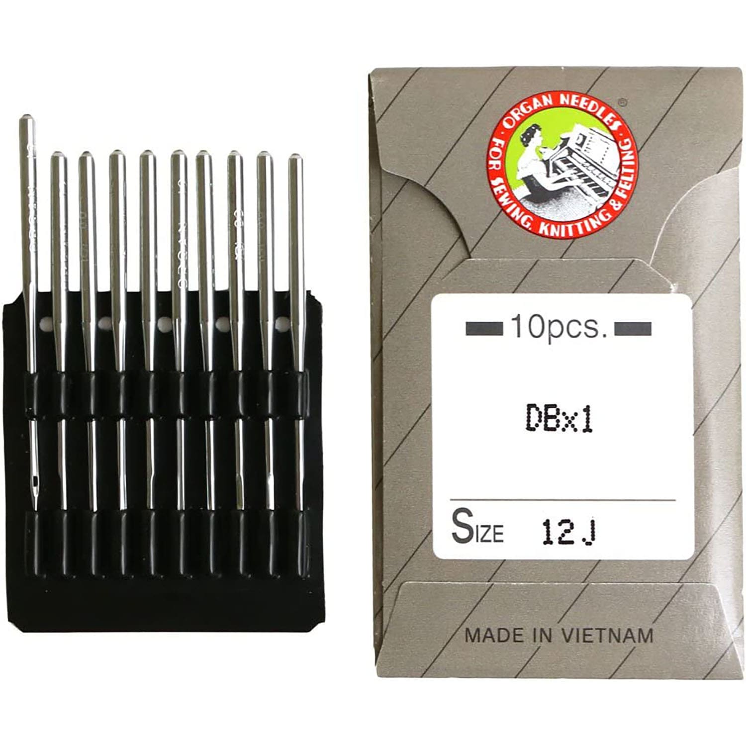 日本紐釦貿易 工業用特殊ミシン針 ニット用 10本入 12番手 DB-1J-12 (ご注文単位1枚)【直送品】
