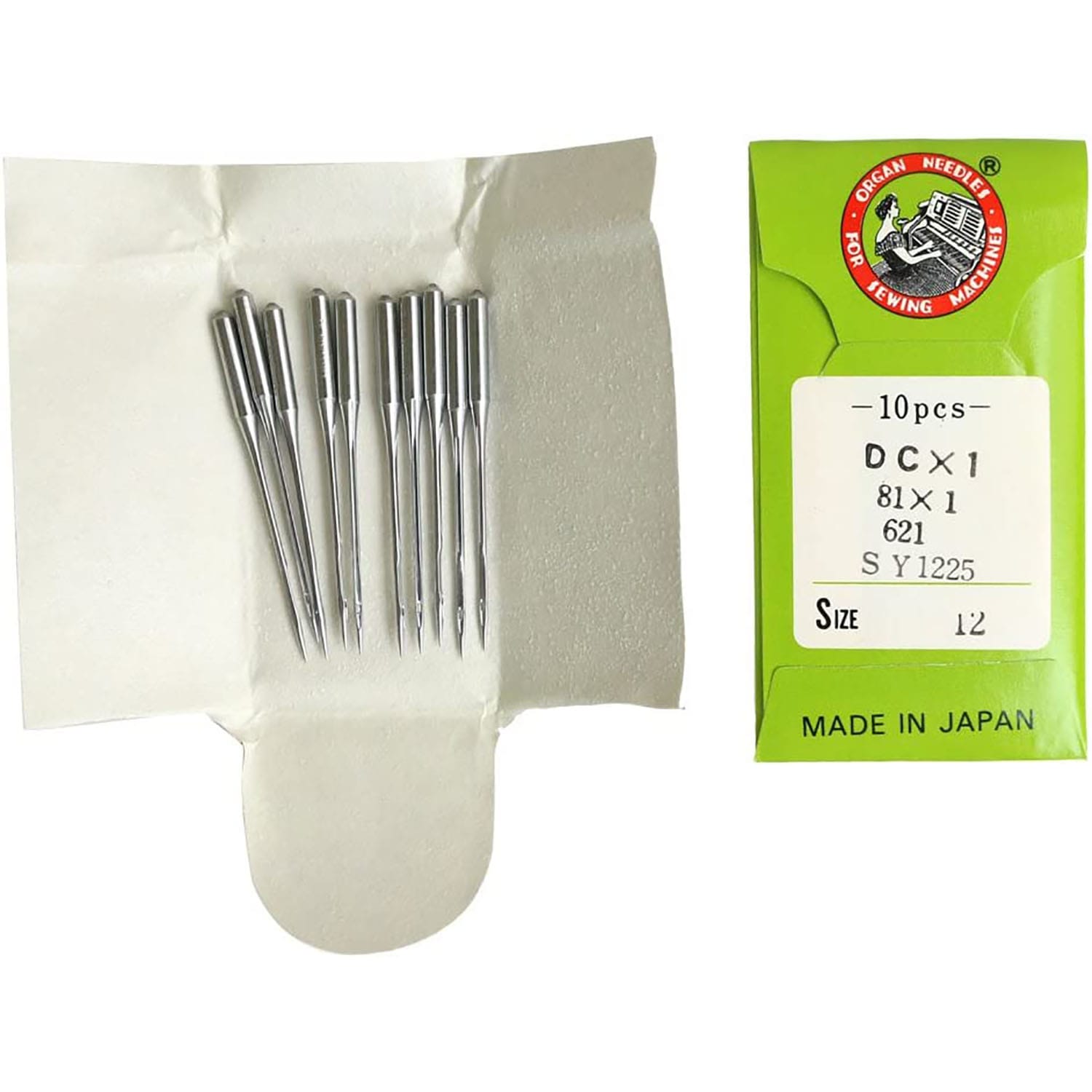 日本紐釦貿易 工業用特殊ミシン針 オーバーロック用 10本入 12番手 DC-1-12 （ご注文単位1枚）【直送品】
