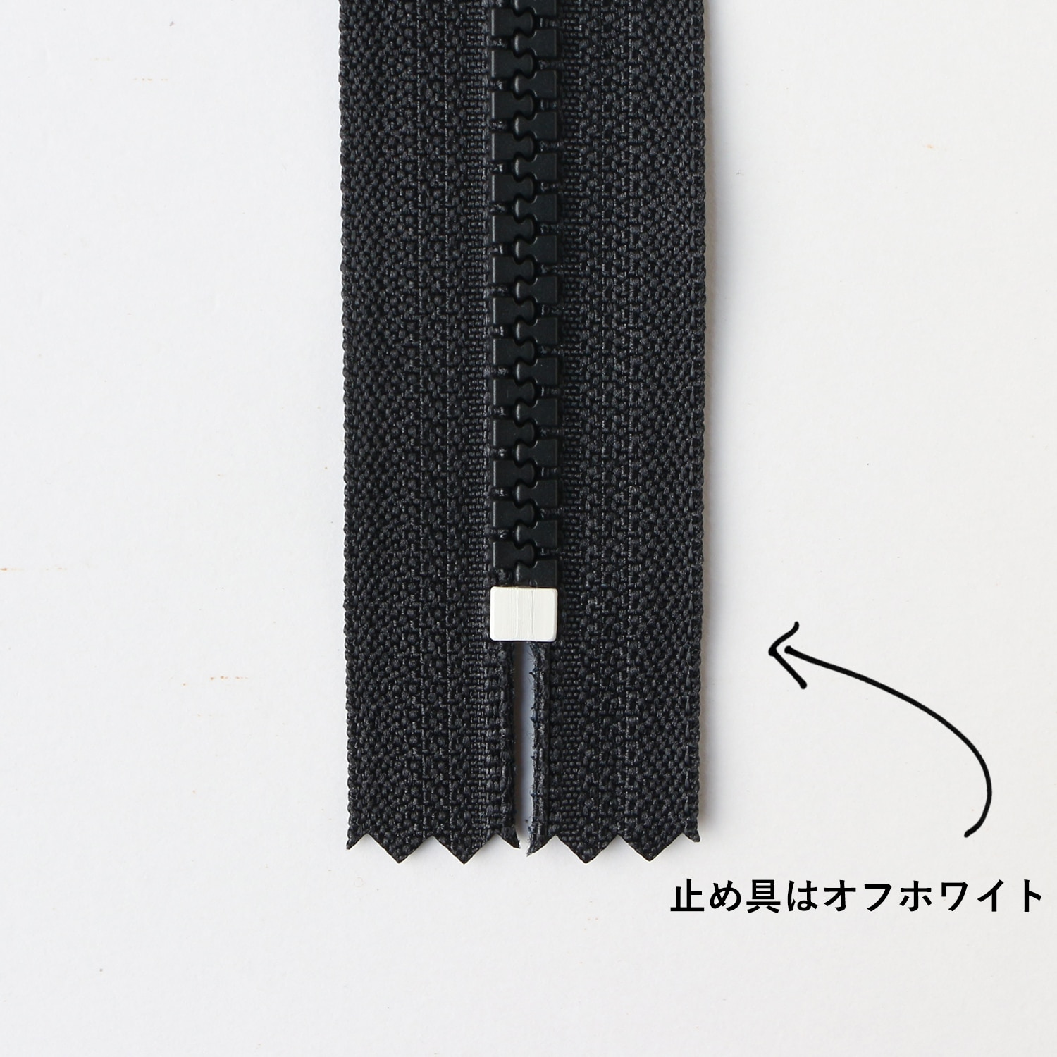 日本紐釦貿易 Y.K.K プラスチックファスナー シッパー 20cm 同色5本入り ブラック×オフホワイト 5VSC20-TY9 (ご注文単位1束)【直送品】