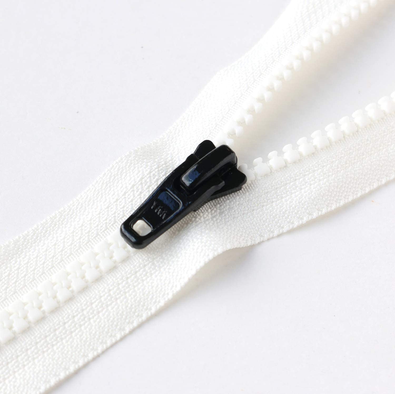 日本紐釦貿易 Y.K.K プラスチックファスナー シッパー 20cm 同色5本入り オフホワイト×ブラック 5VSC20-TY10 (ご注文単位1束)【直送品】