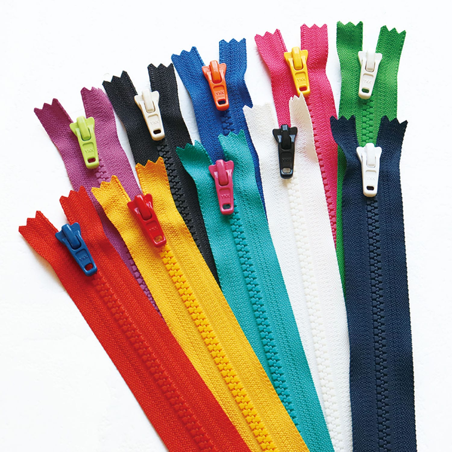 日本紐釦貿易 Y.K.K プラスチックファスナー シッパー 20cm 10色各1本セット 5VSC20-TY10MIX （ご注文単位1セット）【直送品】