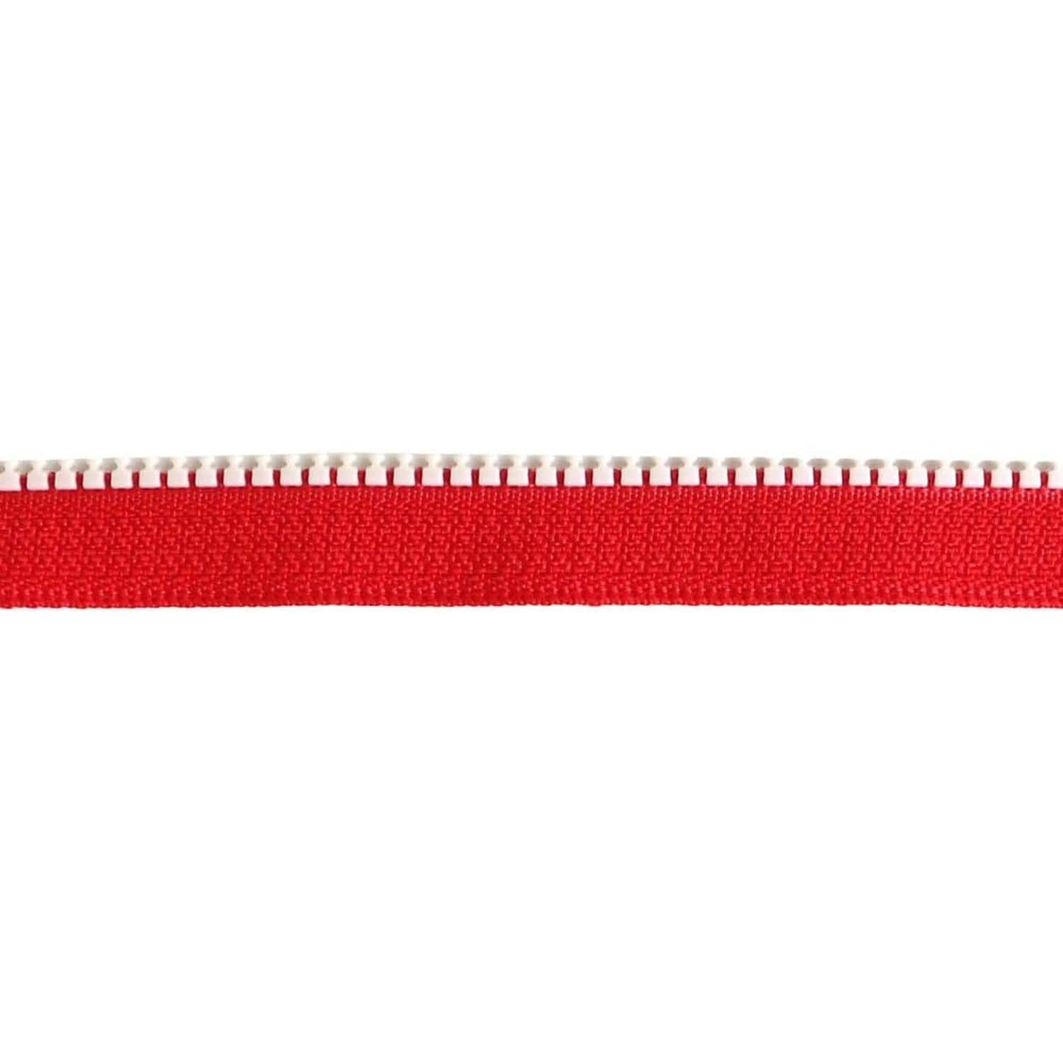 日本紐釦貿易 Y.K.K フリースタイルコンビファスナー 1.2m巻 レッド×生成 FS3VS-XG22 (ご注文単位1束)【直送品】