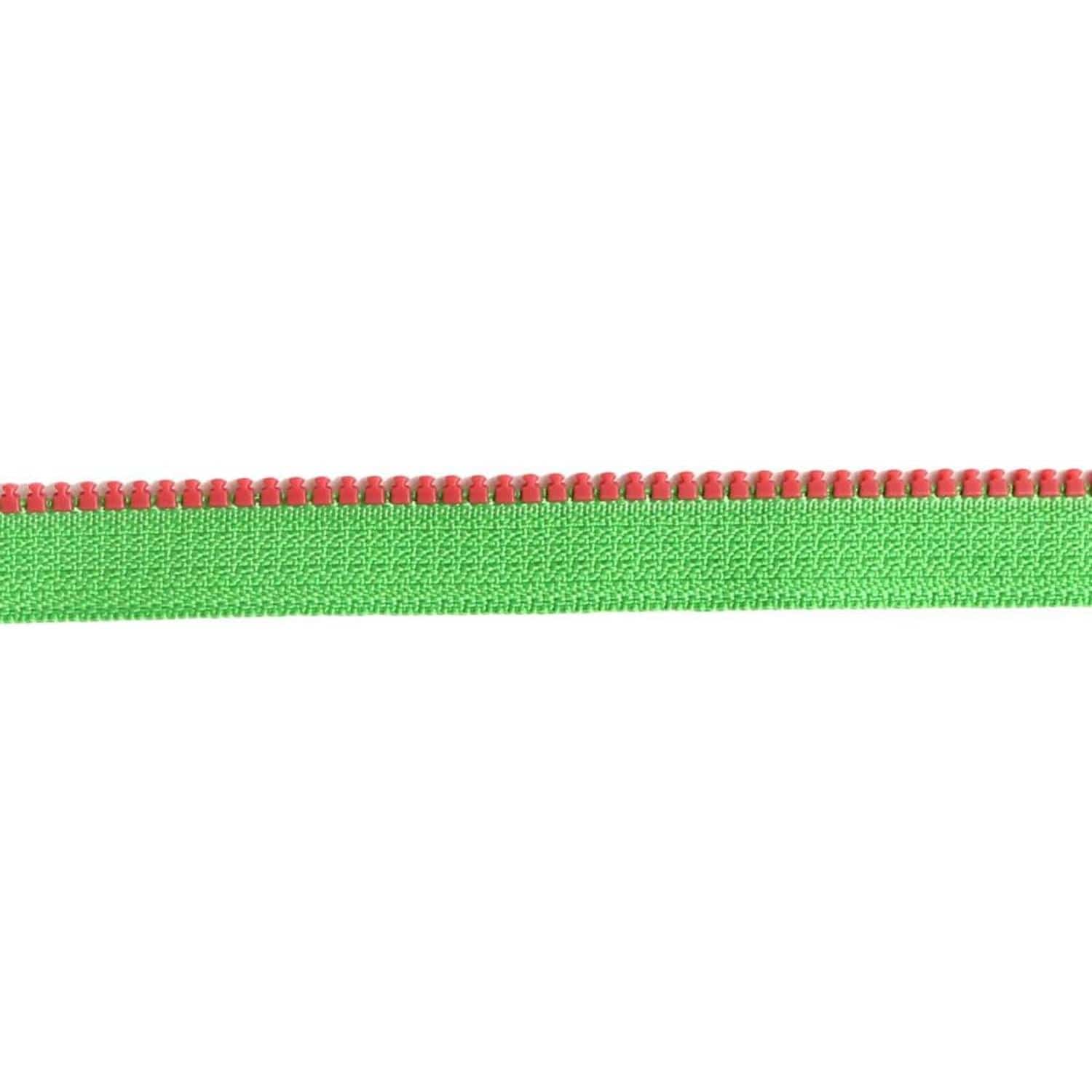 日本紐釦貿易 Y.K.K フリースタイルコンビファスナー 1.2m巻 黄緑×ピンク FS3VS-XH835 (ご注文単位1束)【直送品】