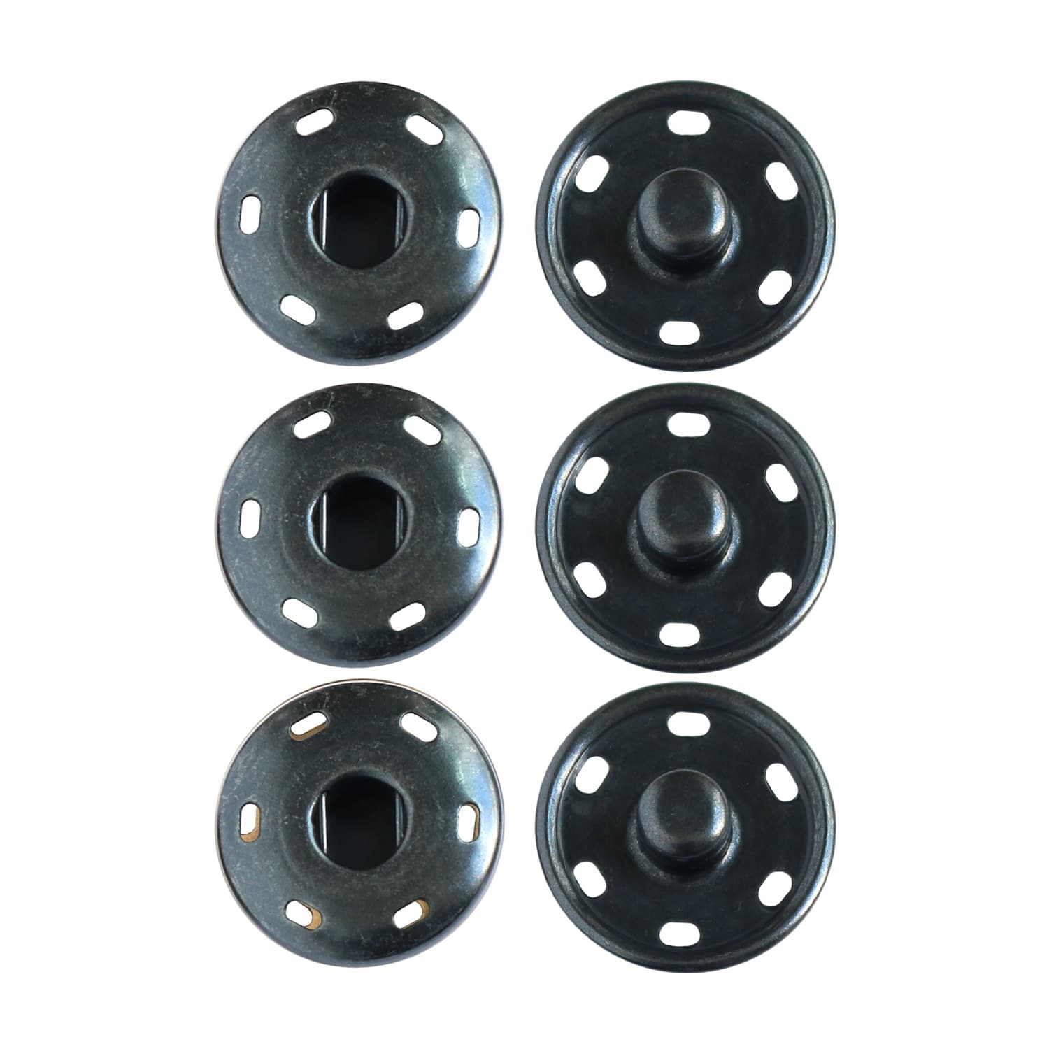 日本紐釦貿易 ビッグスナップ 黒ニッケル 21mm 3組 ISZ-21-BN (ご注文単位1束)【直送品】