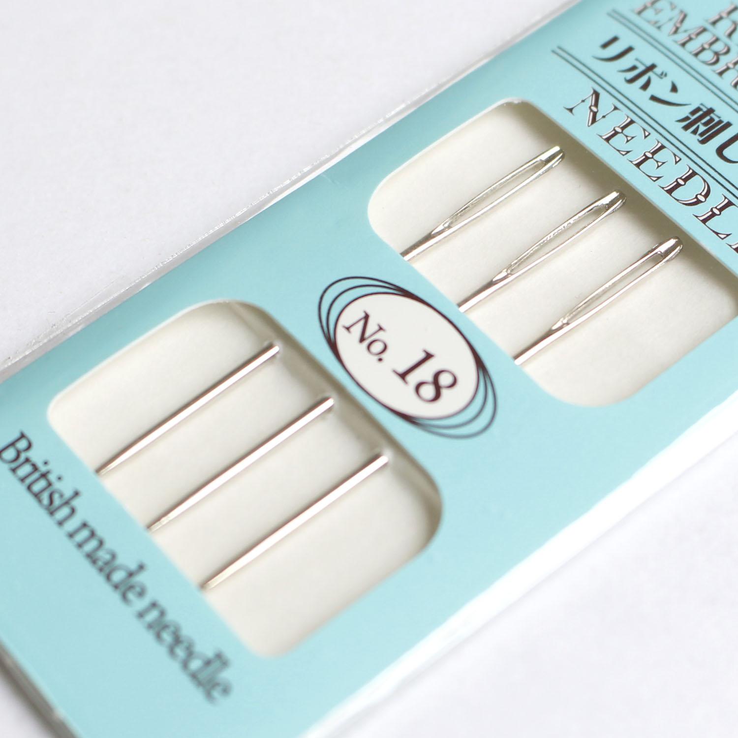 日本紐釦貿易 刺しゅうリボン針 18番 3本入 SR-18 （ご注文単位1枚）【直送品】