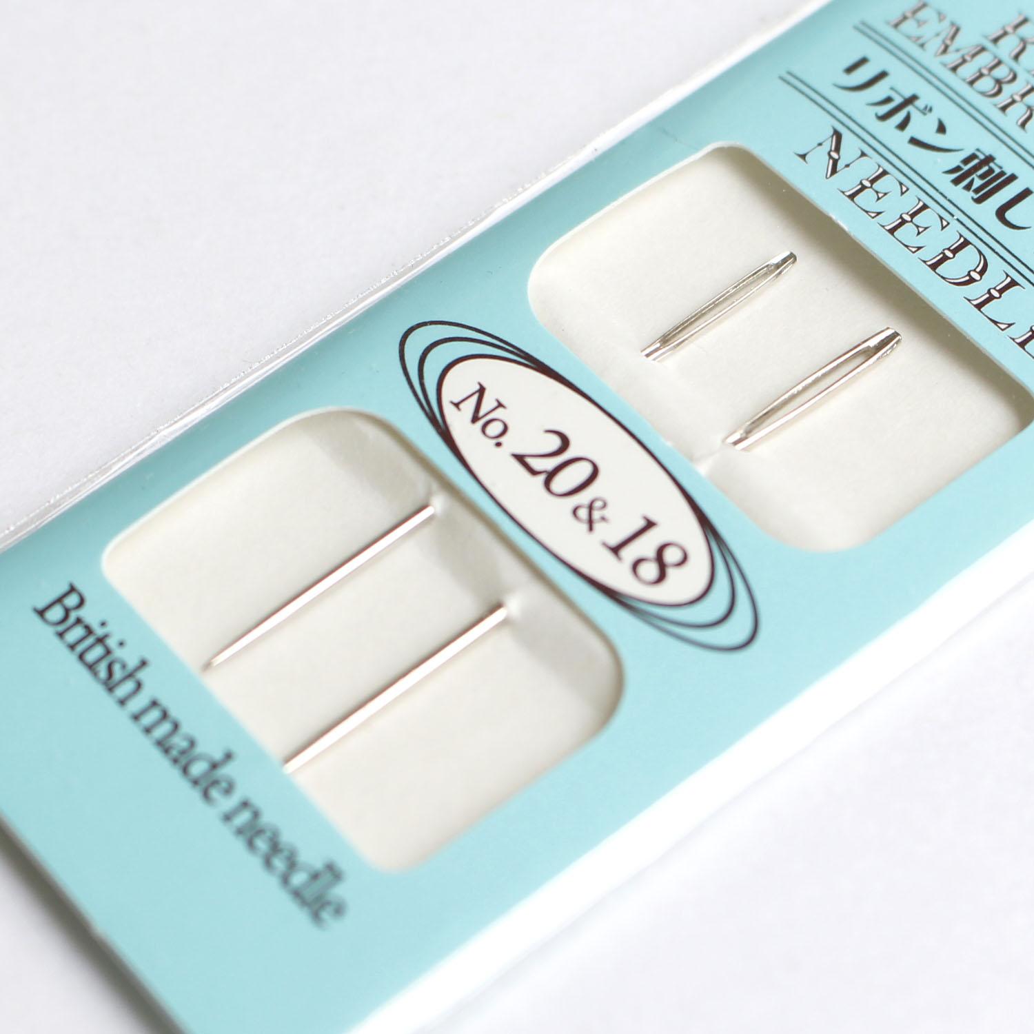 日本紐釦貿易 刺しゅうリボン針 18番・20番 各1本 SR-18-20 （ご注文単位1枚）【直送品】