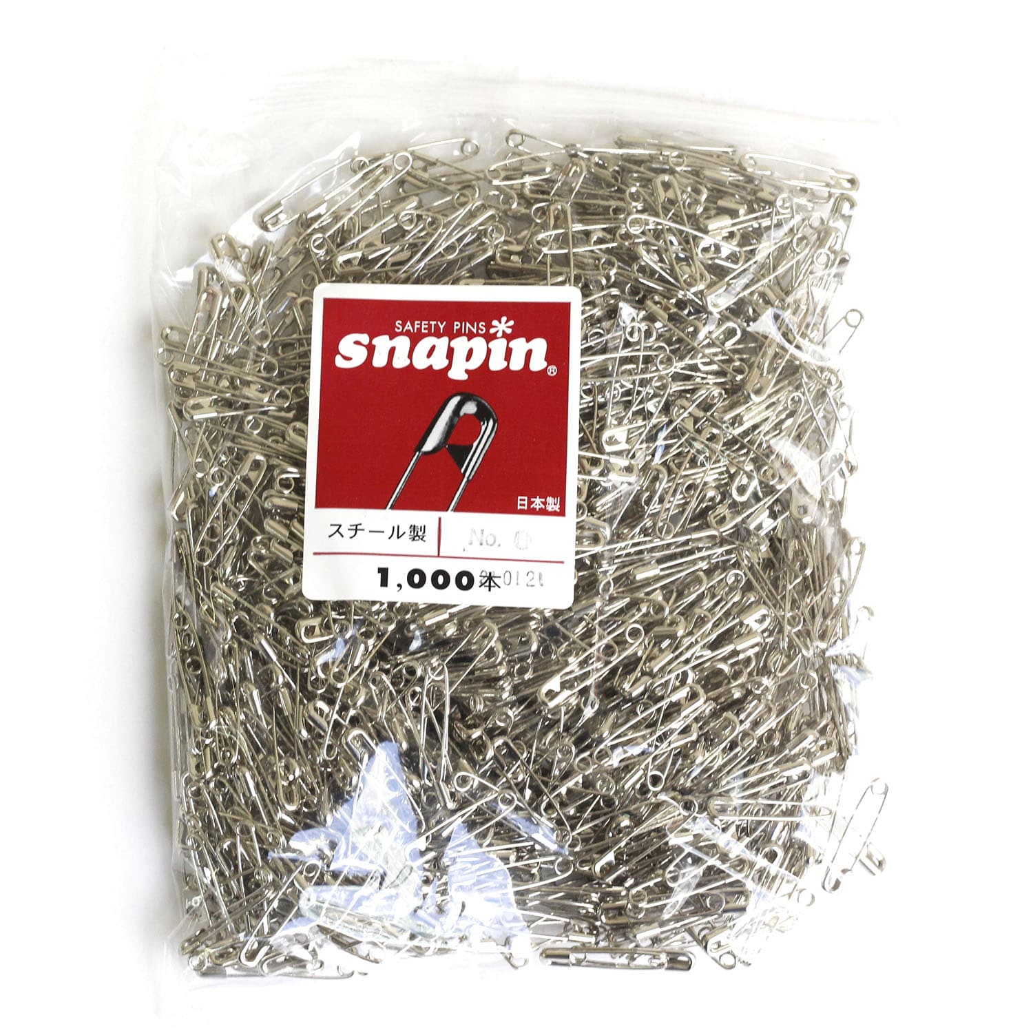 日本紐釦貿易 MERZEN スナッピン 安全ピン シルバー 24mm 1000本 AC110-0 (ご注文単位1束)【直送品】