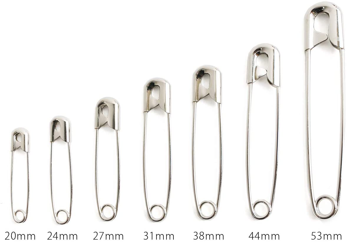 日本紐釦貿易 MERZEN 【お徳用】スナッピン 安全ピン シルバー 24mm 5000本 AC110-0 (ご注文単位1箱)【直送品】