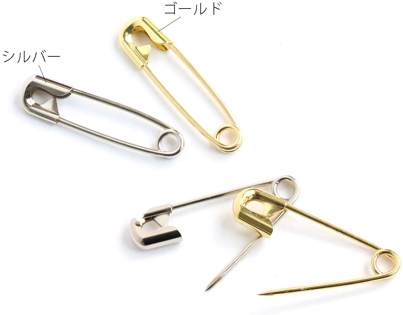 日本紐釦貿易 MERZEN スナッピン 安全ピン シルバー 31mm 1000本 AC112-2 (ご注文単位1束)【直送品】