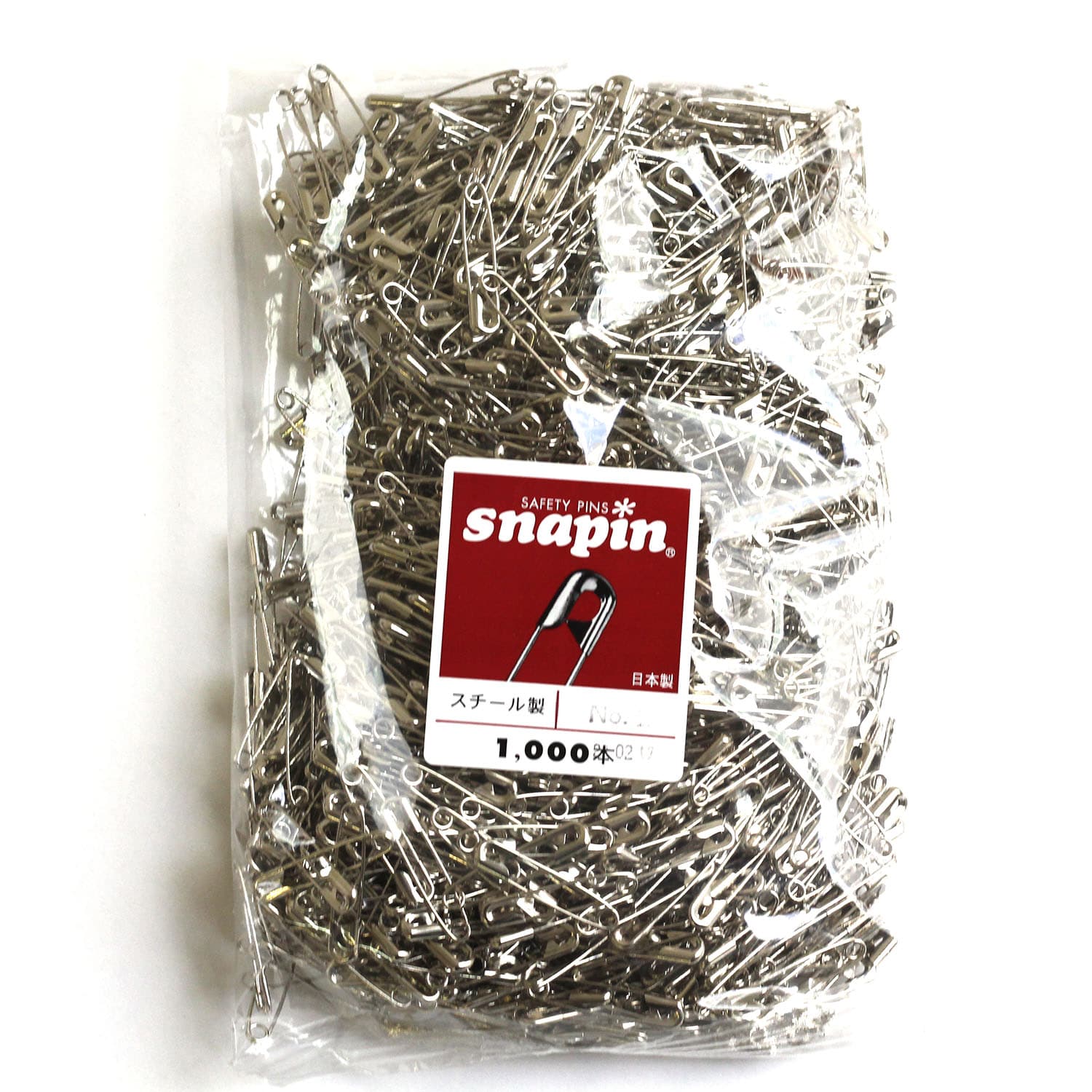 日本紐釦貿易 MERZEN スナッピン 安全ピン シルバー 31mm 1000本 AC112-2 (ご注文単位1束)【直送品】