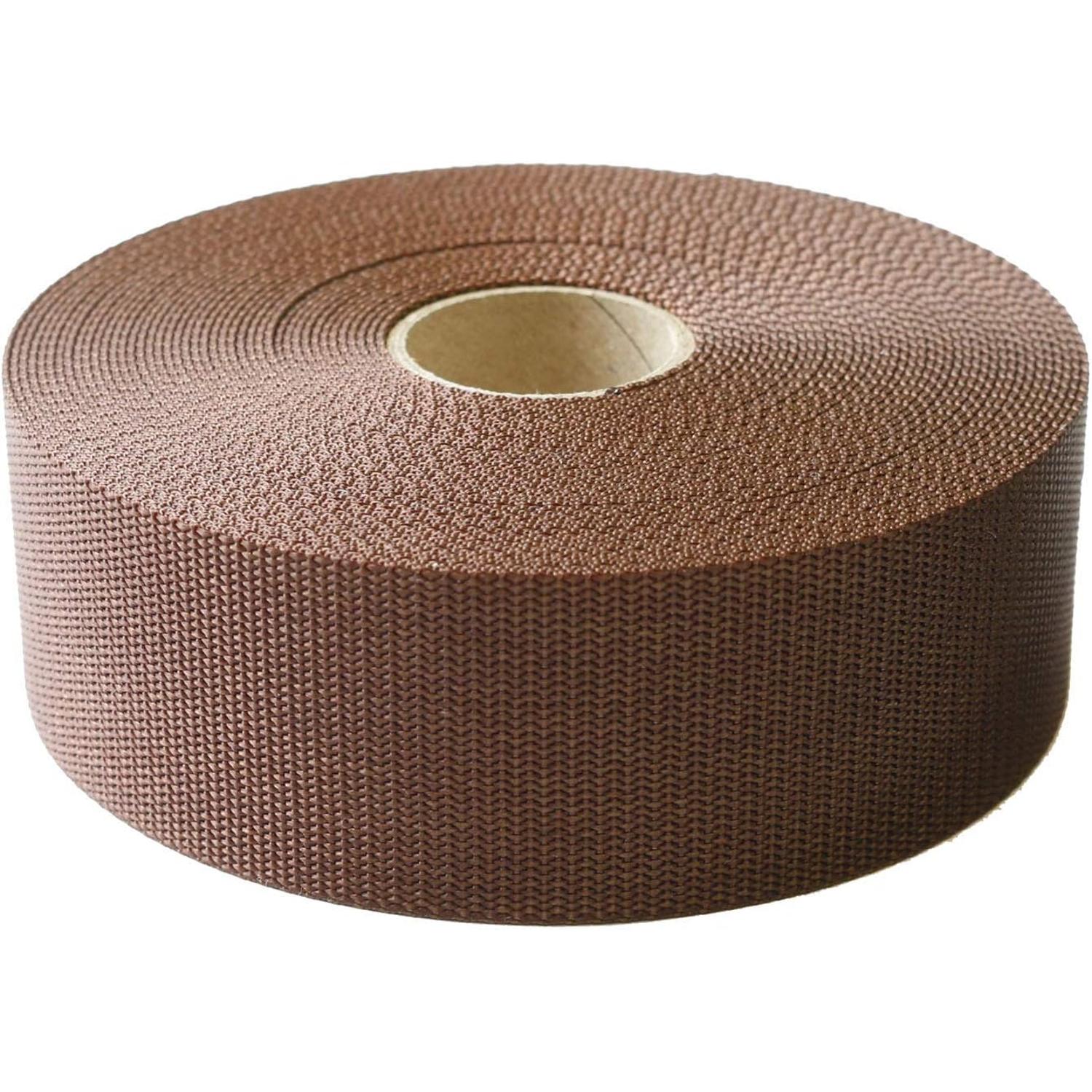 日本紐釦貿易 薄手アミーテープ 38mm巾×10m巻 厚み約1mm 茶 AMT30-9 （ご注文単位1巻）【直送品】