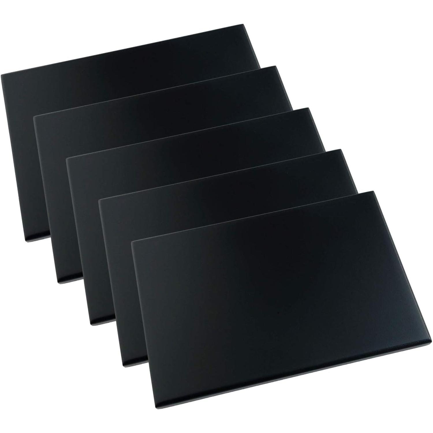 日本紐釦貿易 黒台 四角 艶消し 23×14cm 5枚入 EM6-5 （ご注文単位1束）【直送品】