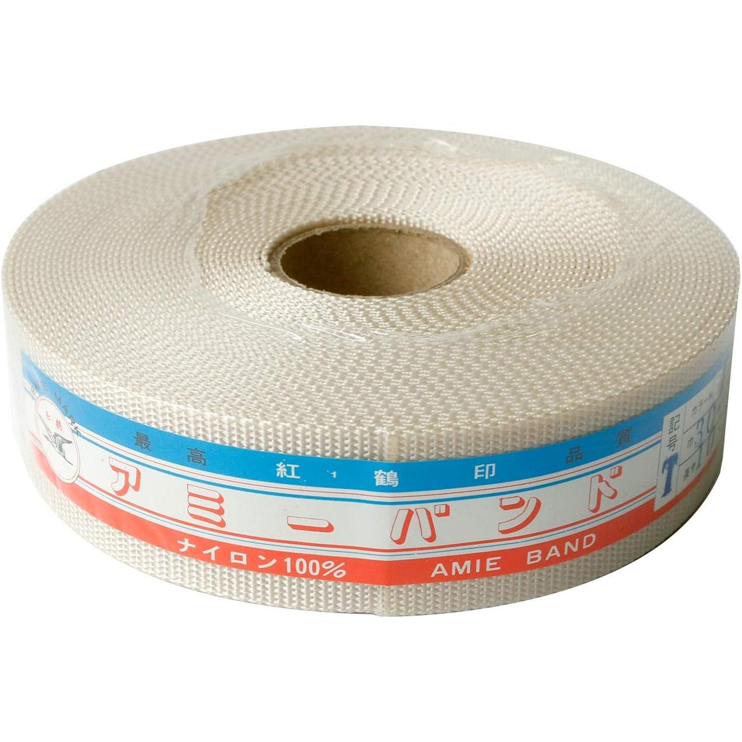 日本紐釦貿易 薄手アミーテープ 30mm巾×10m巻 厚み約1mm 生成 AMT30-1 （ご注文単位1巻）【直送品】