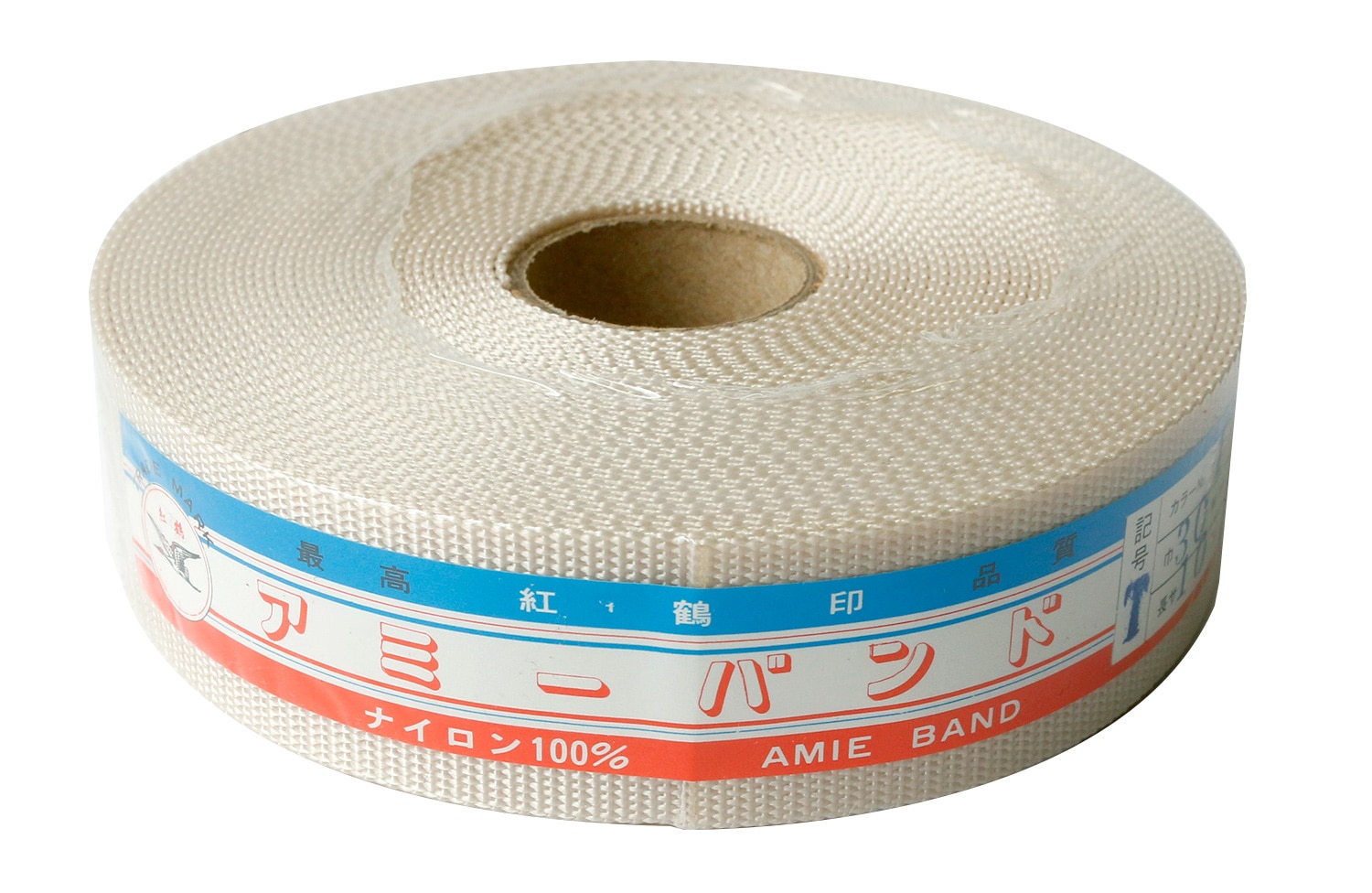 日本紐釦貿易 薄手アミーテープ 30mm巾×10m巻 厚み約1mm 生成 AMT30-1 （ご注文単位1巻）【直送品】