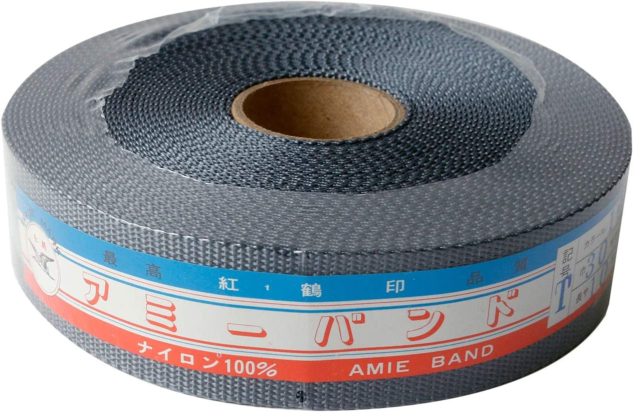 日本紐釦貿易 薄手アミーテープ 30mm巾×10m巻 厚み約1mm グレー AMT30-16 （ご注文単位1巻）【直送品】