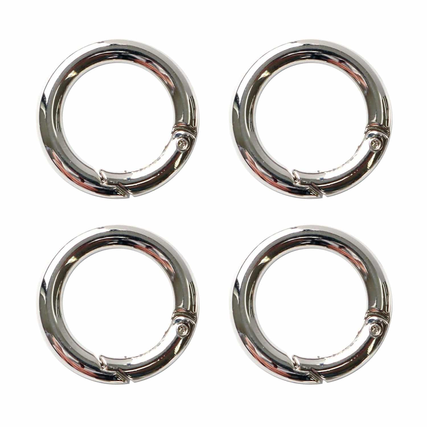 日本紐釦貿易 ミニ丸型カラビナ 外径25mm 内径17mm シルバー LGK1-S (ご注文単位1束)【直送品】