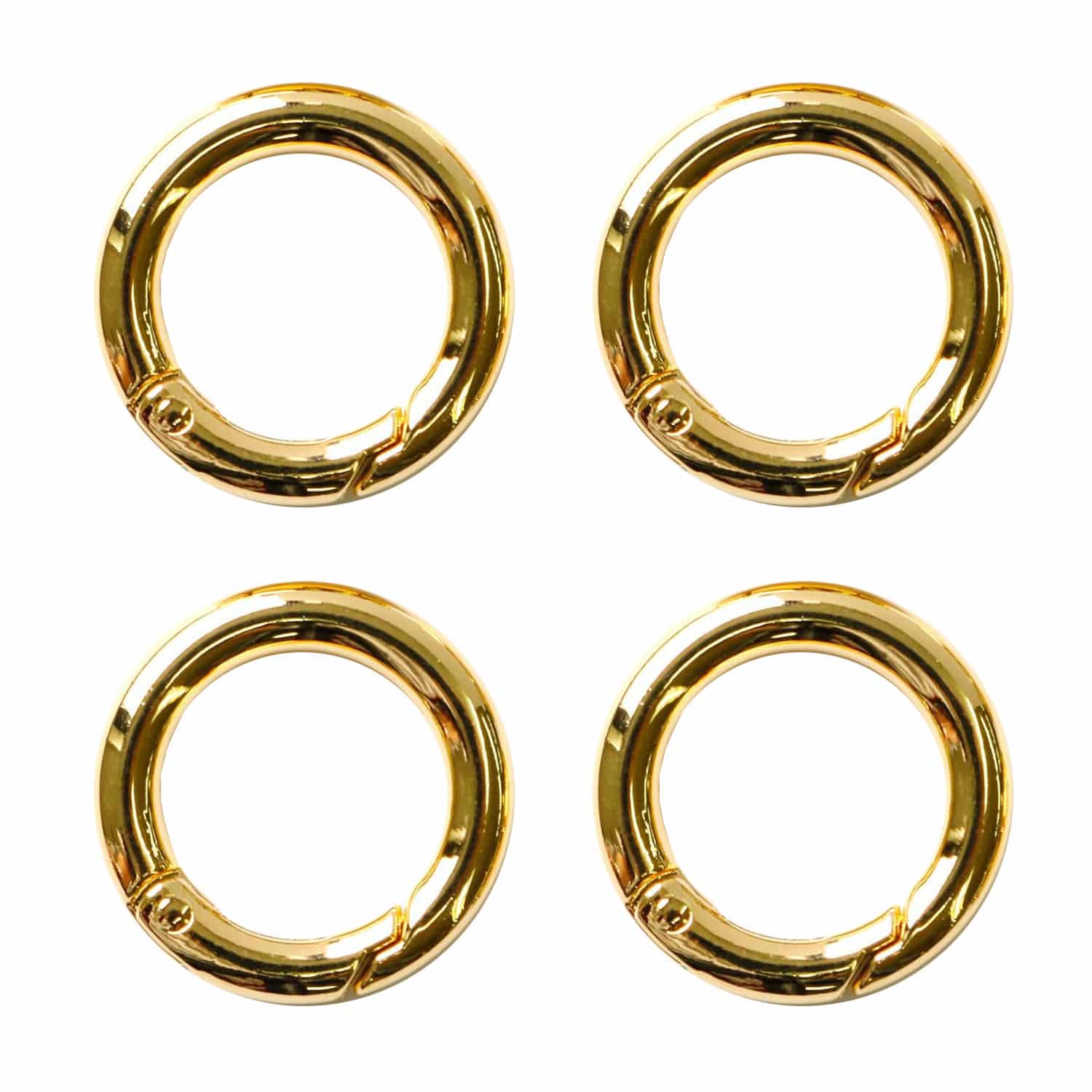 日本紐釦貿易 ミニ丸型カラビナ 外径25mm 内径17mm ゴールド LGK1-G (ご注文単位1束)【直送品】