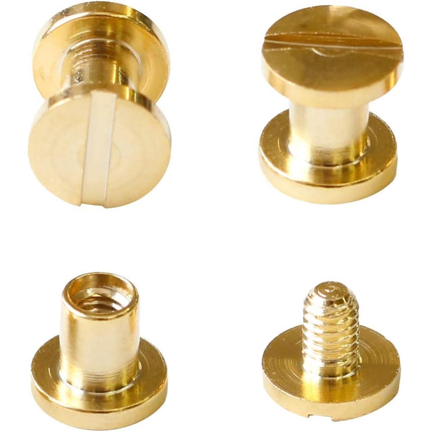 日本紐釦貿易 ネジ式カシメ φ6mm ゴールド LGK2-G (ご注文単位1束)【直送品】