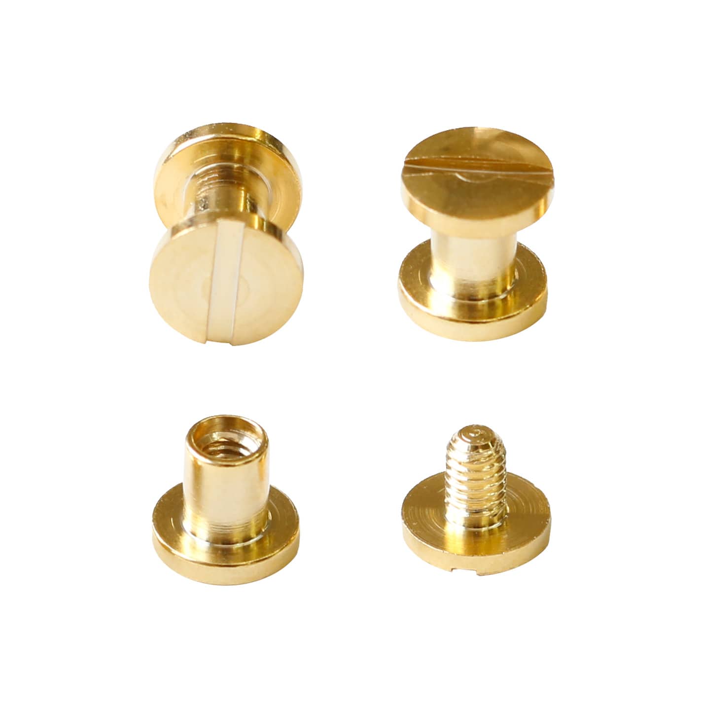 日本紐釦貿易 ネジ式カシメ φ6mm ゴールド LGK2-G （ご注文単位1束）【直送品】