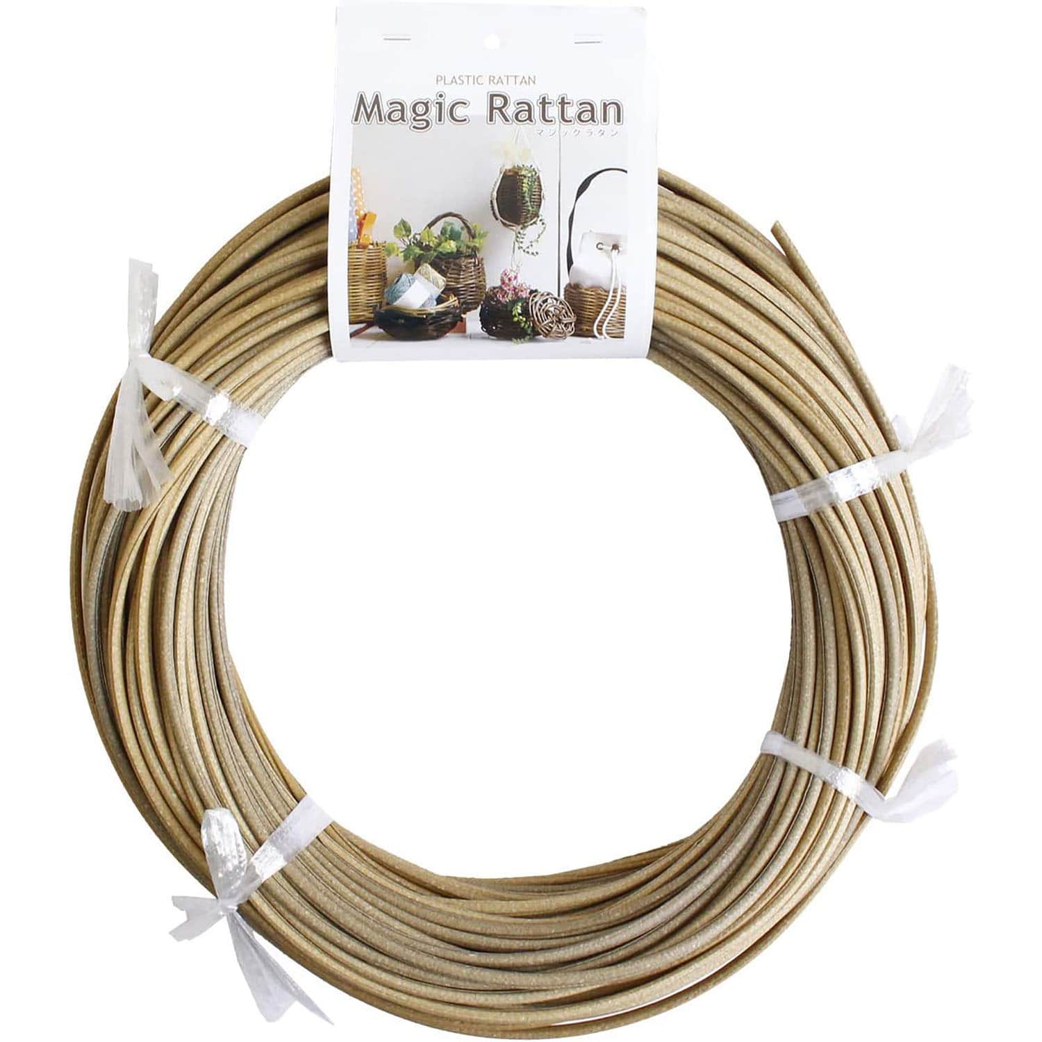 日本紐釦貿易 マジックラタン 丸芯 5mm×50m巻 生成 MLC11-A27 （ご注文単位1巻）【直送品】