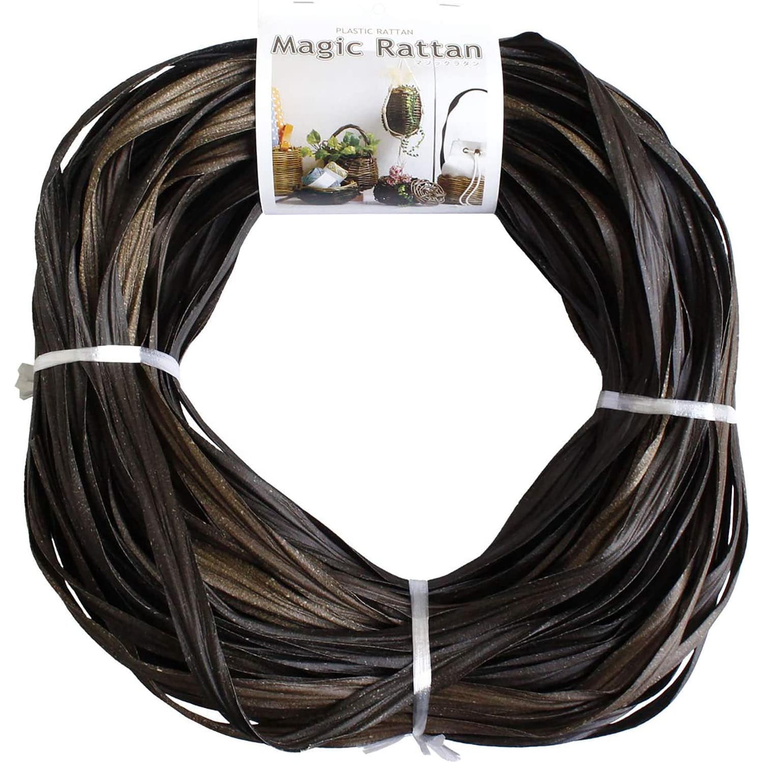 日本紐釦貿易 マジックラタン 平芯 15mm×50m巻 こげ茶 MLC11-A10 （ご注文単位1巻）【直送品】
