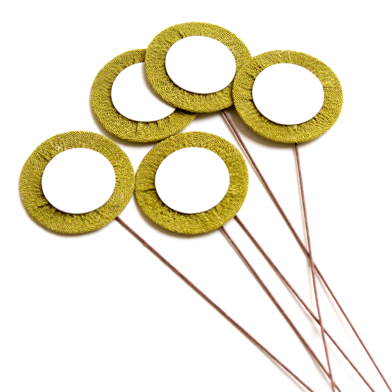 日本紐釦貿易 ワイヤー付き花台紙 φ25mm×11cm(5本入) 松葉 S55H25-10 1袋（ご注文単位1袋）【直送品】