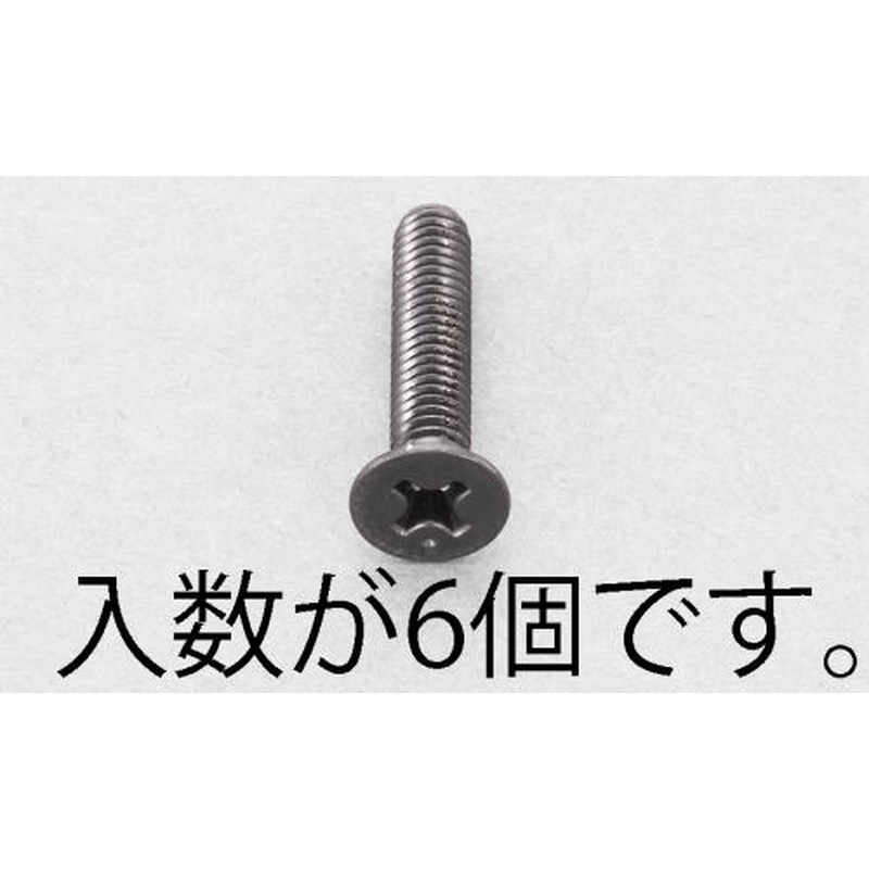 エスコ EA949TF-630 M6x30mm皿頭小ねじ(ステンレス/黒色/6本) 1個（ご注文単位1個）【直送品】