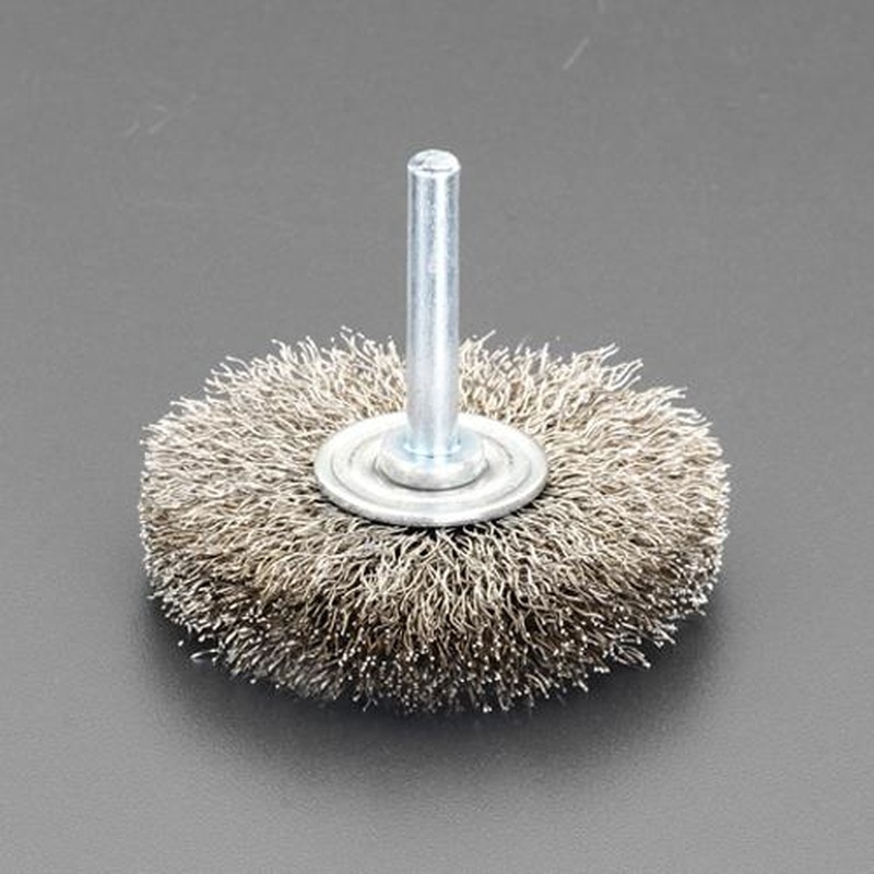 エスコ EA819BS-8 65mm/6.0mm軸軸付ブラシ(平型・ステンレス製) 1個(ご注文単位1個)【直送品】