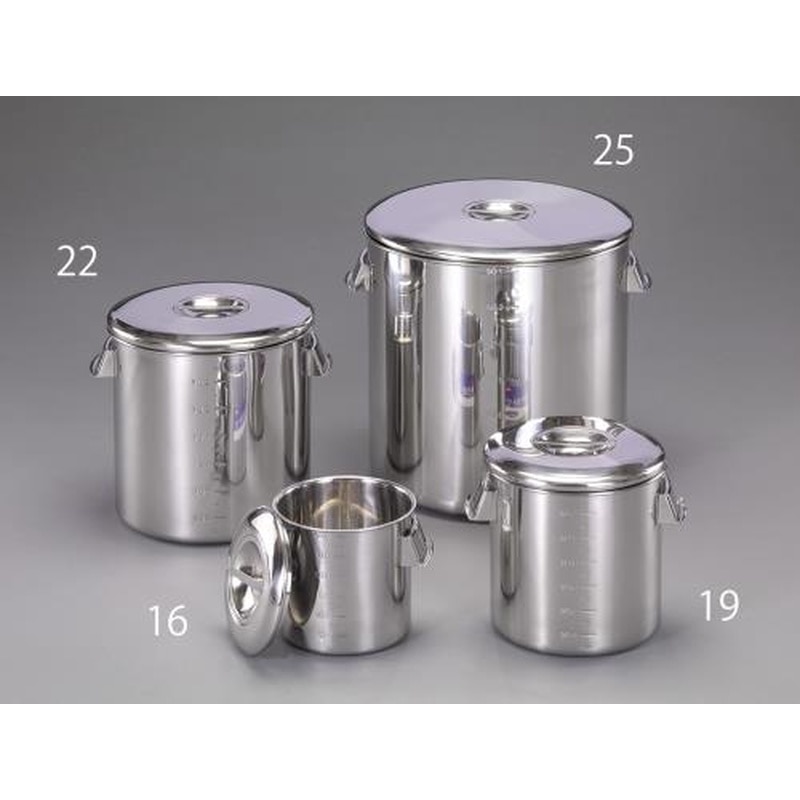 エスコ EA508SG-22 φ330/26L取手付ポット(メモリ付/ステンレス製) 1個(ご注文単位1個)【直送品】