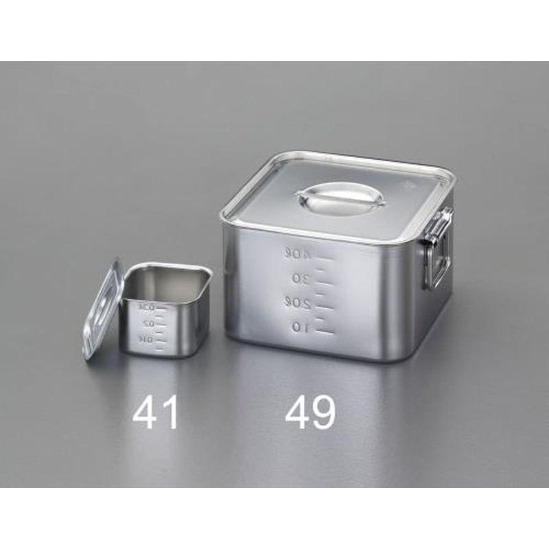 エスコ EA508SC-41 80x80x60mm浅型BOX(ステンレス/目盛り付) 1個(ご注文単位1個)【直送品】