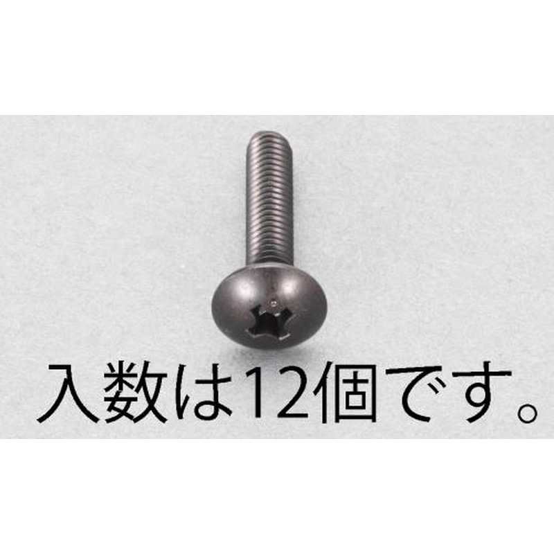 エスコ EA949TG-420 M4x20mmトラス頭小ねじ(ステンレス/黒色/12本) 1個（ご注文単位1個）【直送品】