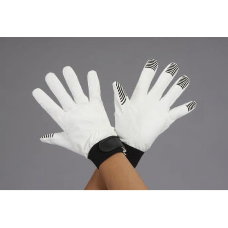 エスコ EA353BJ-73[LL]手袋(指先すべり止付・合成皮革/白) 1個（ご注文単位1個）【直送品】