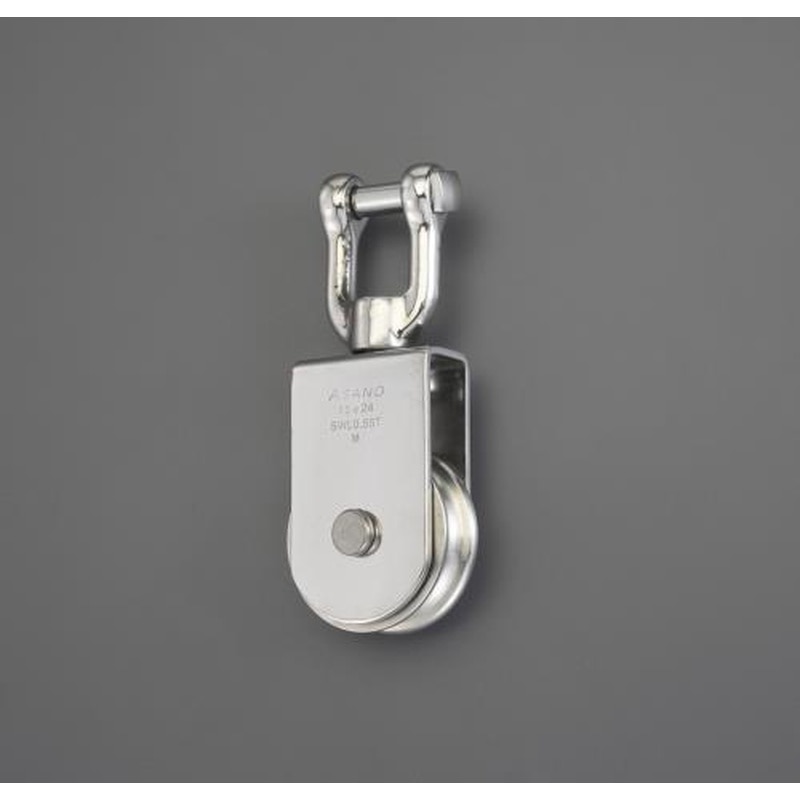 エスコ EA987SE-10 75mmシャックル式サンマブロック(ステンレス製/ステンレス車) 1個（ご注文単位1個）【直送品】