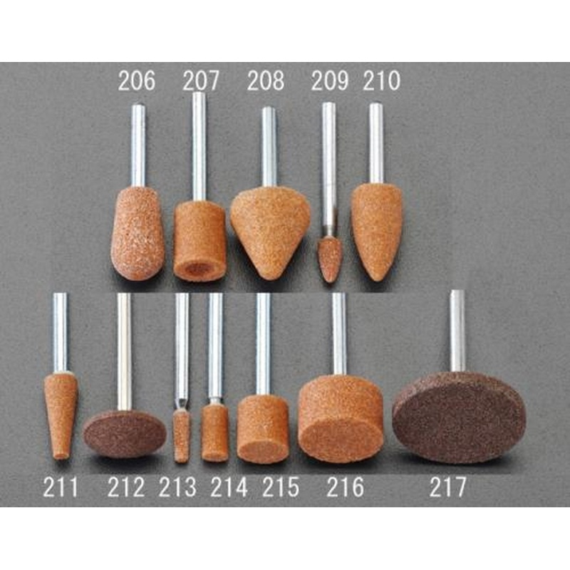 エスコ EA818E-210 9.5x20.0mm/3.2mm軸軸付砥石 1個（ご注文単位1個）【直送品】