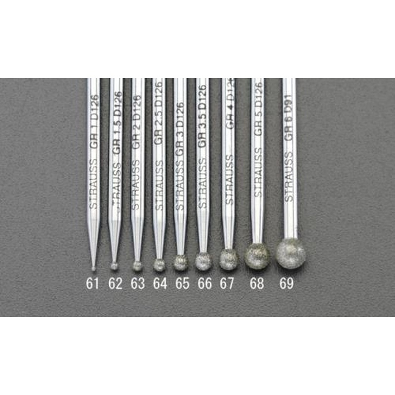 エスコ EA819DG-63 φ2.0mm/50mmダイヤモンドバー(丸/3mm軸) 1個(ご注文単位1個)【直送品】