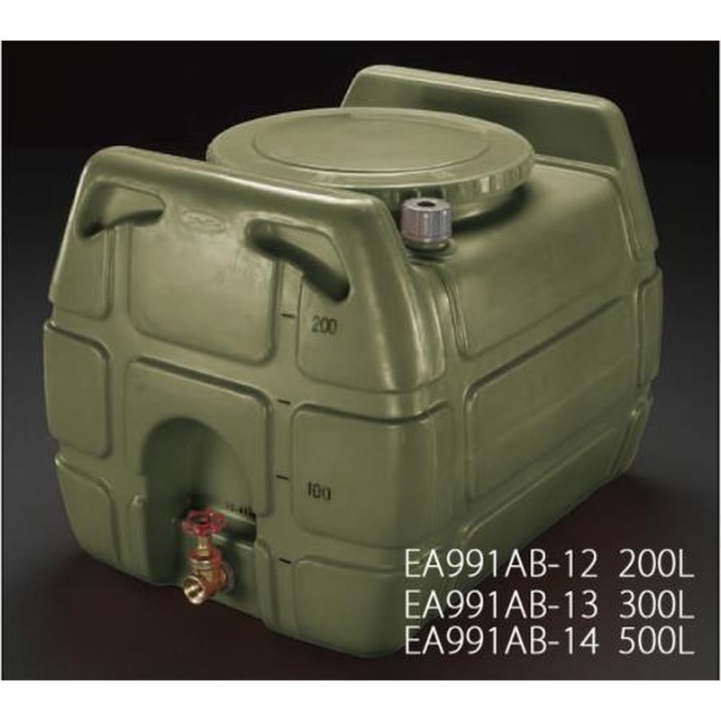 エスコ EA991AB-14 500Lポリエチレン給水容器(バルブ付/OD色) 1個（ご注文単位1個）【直送品】